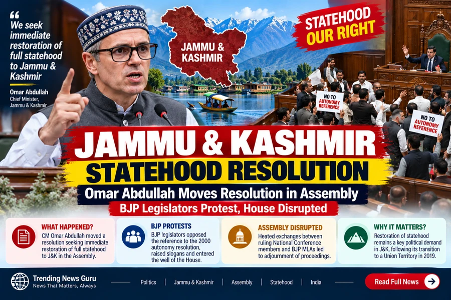 Jammu & Kashmir Politics Today: Omar Abdullah Moves Full Statehood Resolution in Assembly