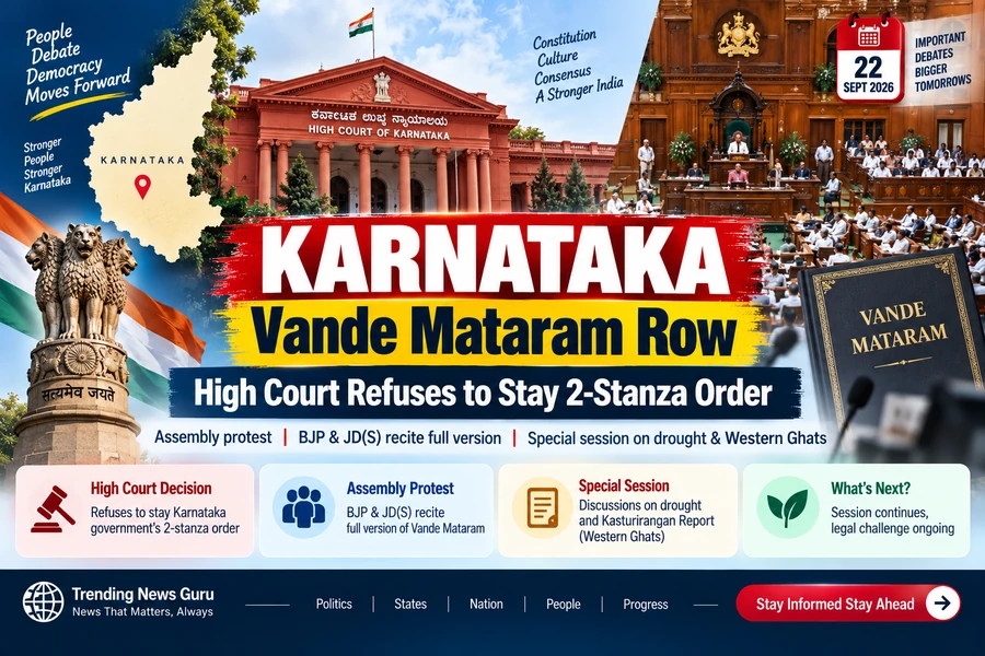 Karnataka Politics Today: Vande Mataram Row Erupts in Assembly During Special Session