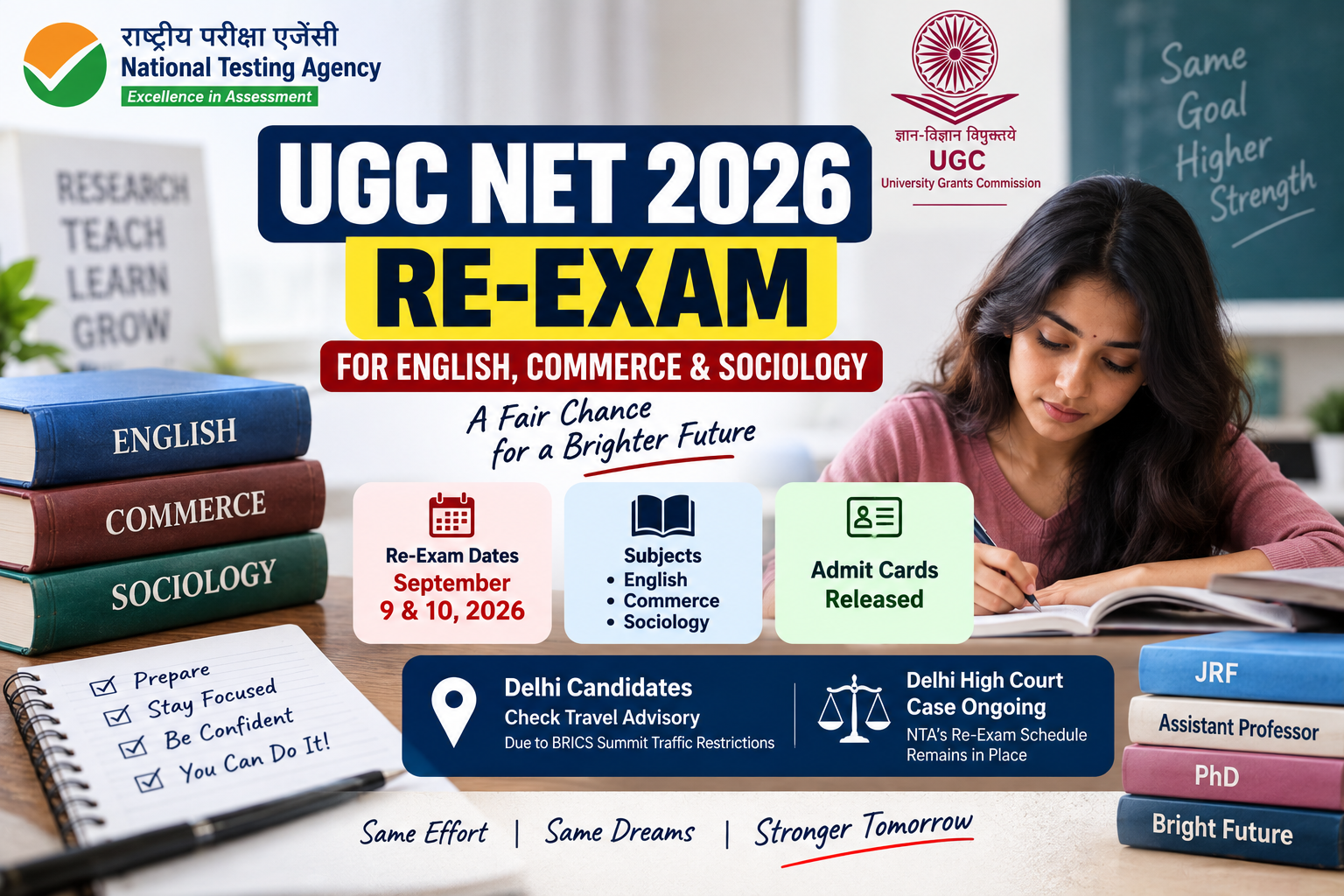 UGC NET 2026 Re-Exam: Dates, Subjects, Reasons and Important Guidelines