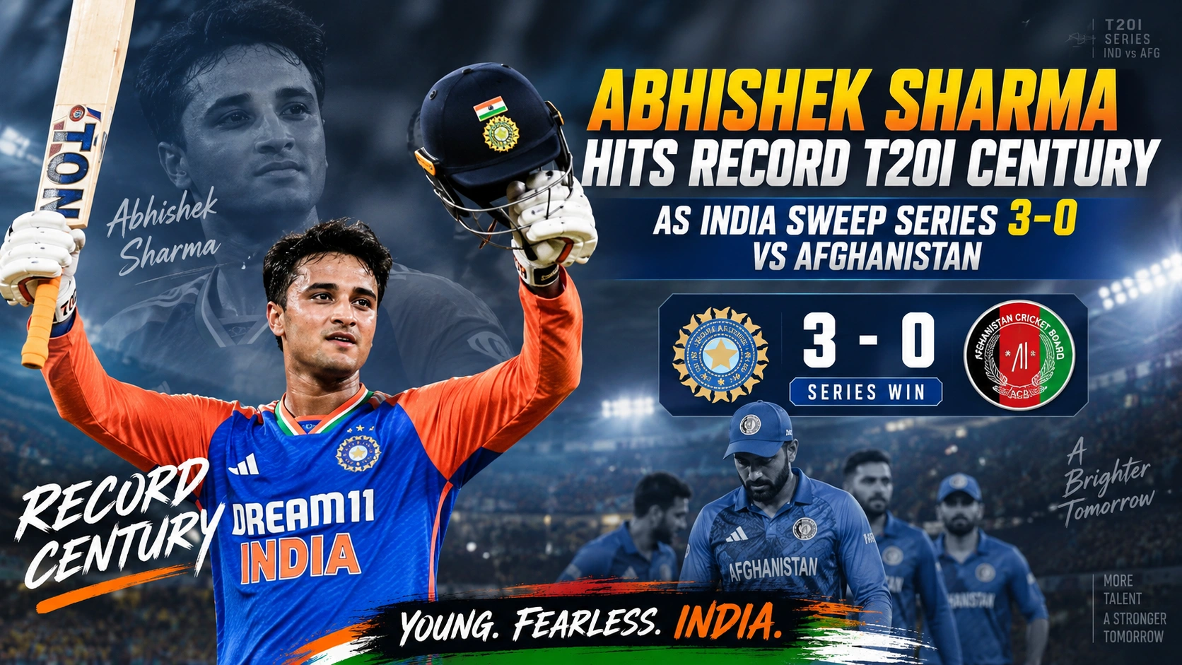 Abhishek Sharma Hits Record T20I Century As India Sweep Series 3-0 vs Afghanistan