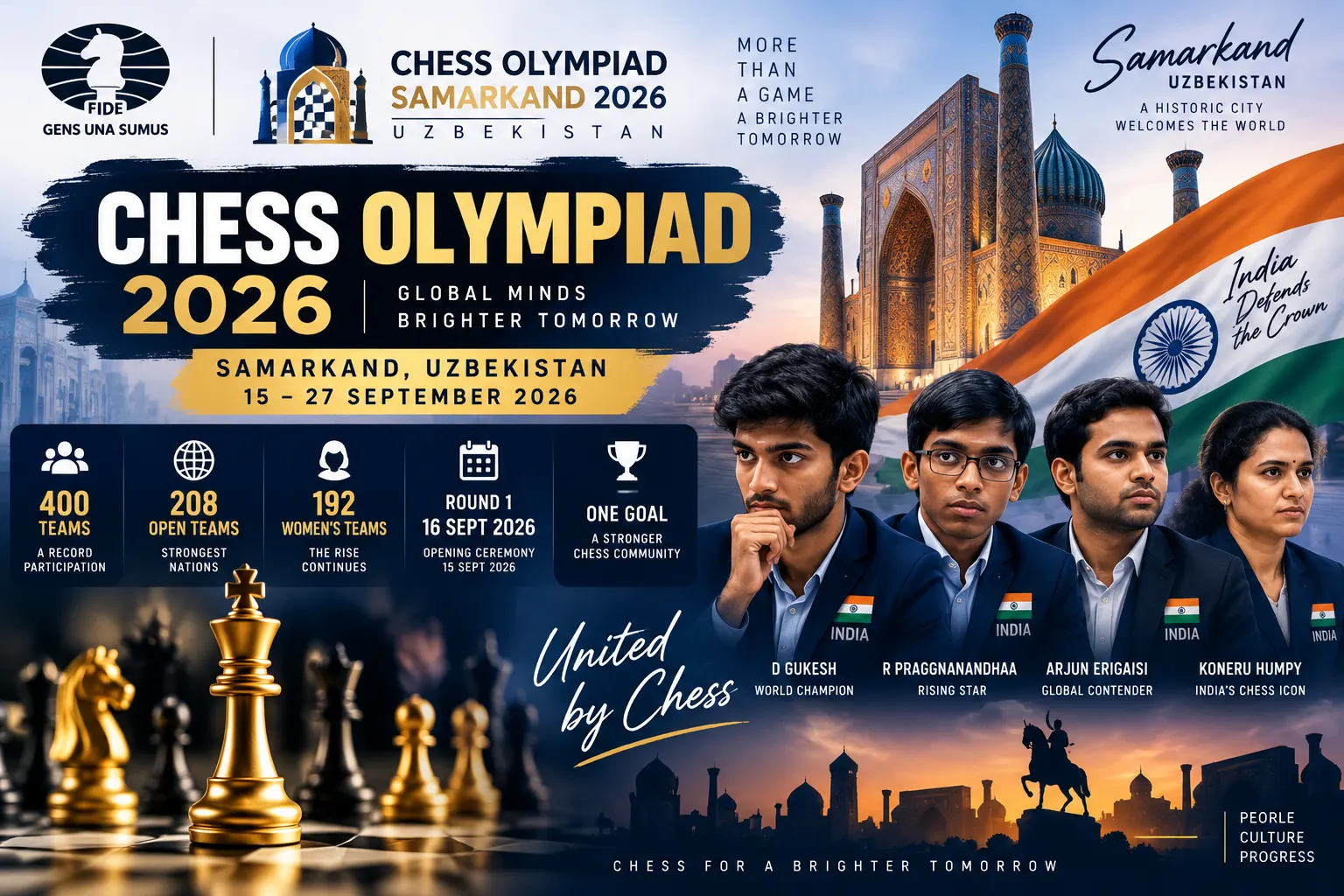 Chess Olympiad 2026 Begins in Samarkand: India Begins Its Title Defence