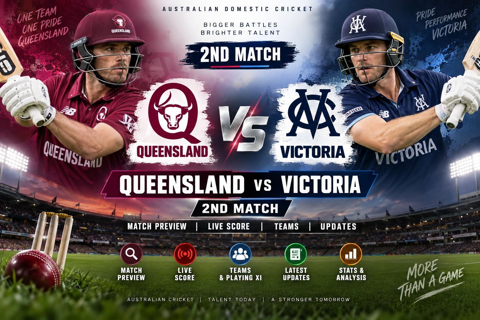 Queensland vs Victoria (2nd Match) – Match Preview, Live Score, Teams & Updates