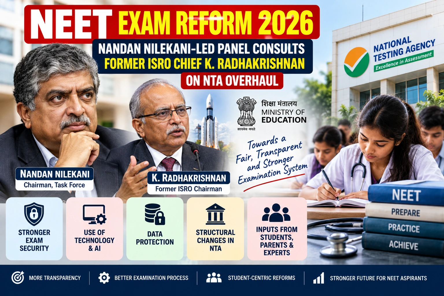 NEET Exam Reform 2026: Nandan Nilekani-Led Panel Consults Former ISRO Chief K. Radhakrishnan on NTA Overhaul