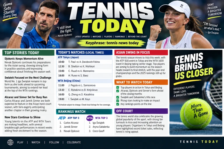 Tennis Today: September 22, 2026 — Asian Swing Begins