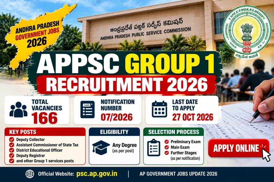 APPSC Group 1 Recruitment 2026: 166 Vacancies, Apply Before October 27