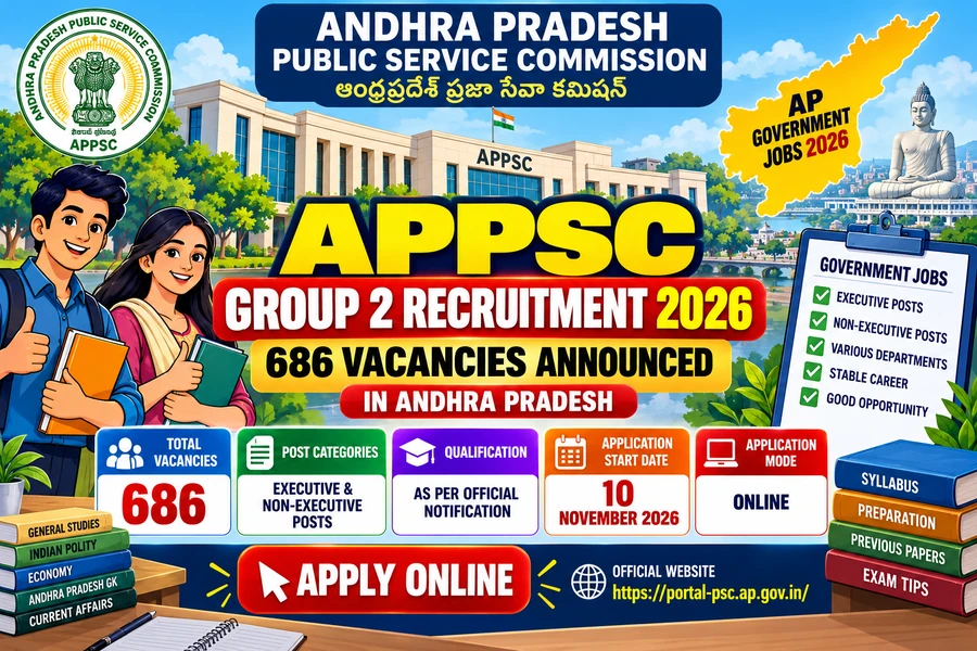 APPSC Group 2 Recruitment 2026: 686 Vacancies Announced in Andhra Pradesh