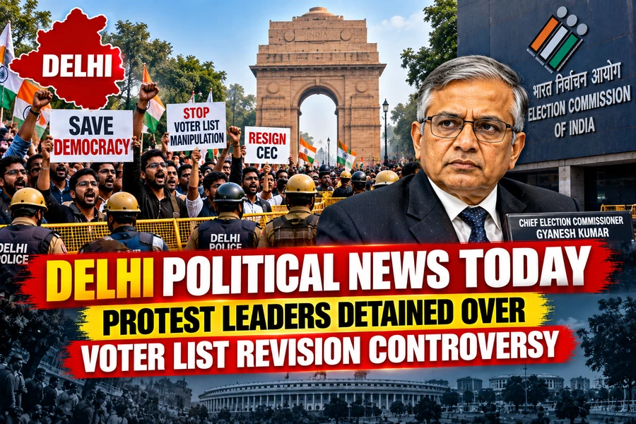 Delhi Political News Today: Protest Leaders Detained Over Voter List Revision Controversy