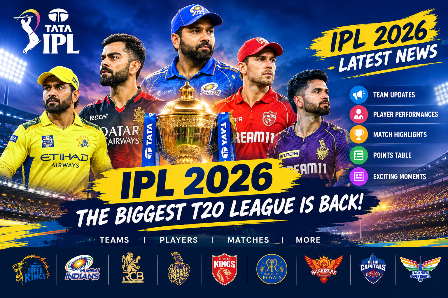 IPL 2026 Latest News: Team Updates, Player Performances and Tournament Highlights