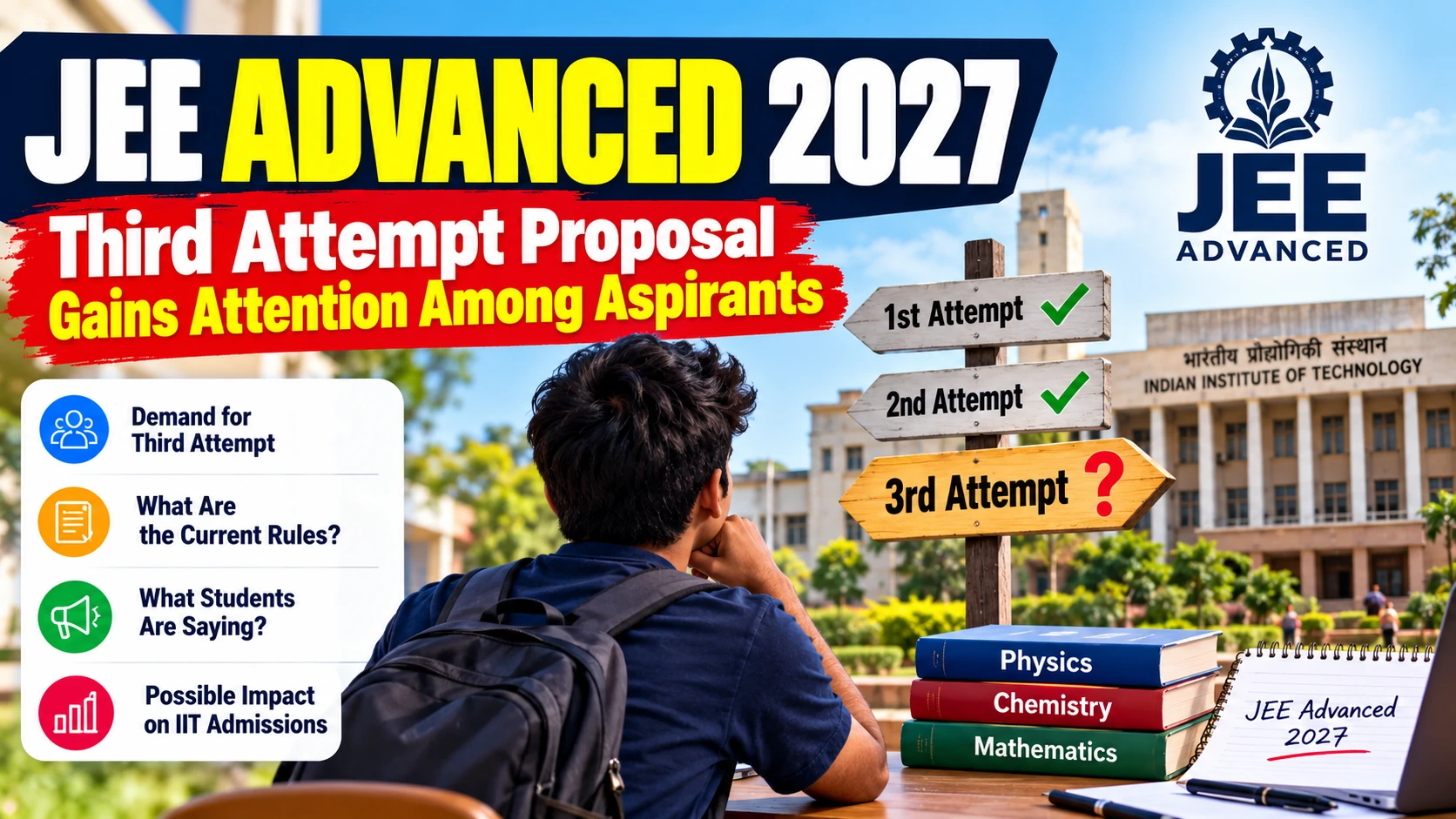 JEE Advanced 2027: Third Attempt Proposal Gains Attention Among Aspirants