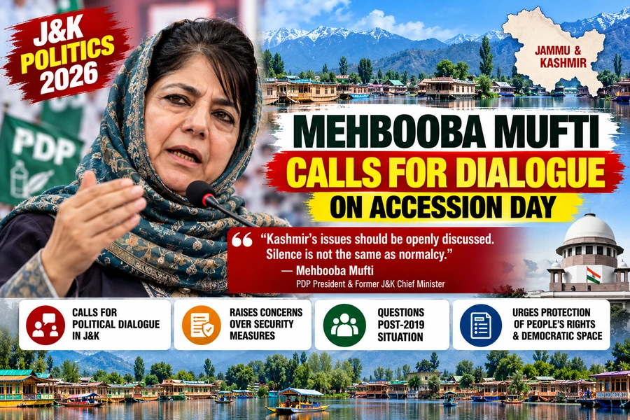 Mehbooba Mufti Raises Kashmir Political Issues on Accession Day, Calls for Dialogue and Protection of Rights