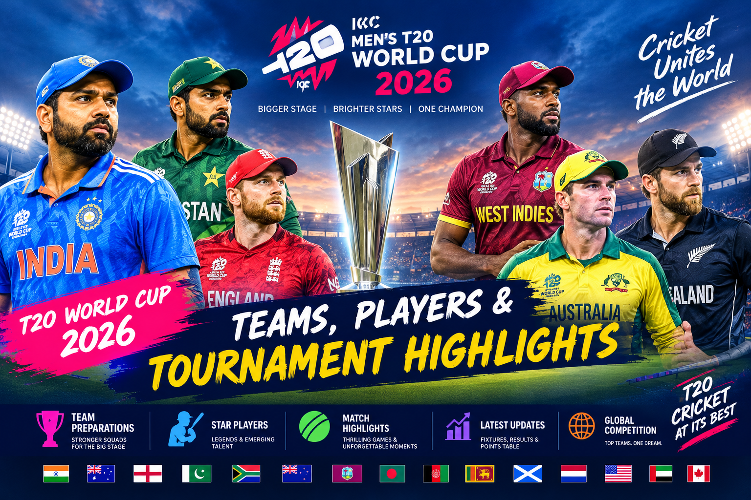 ICC T20 World Cup 2026: Team Preparations, Star Players and Cricket Highlights